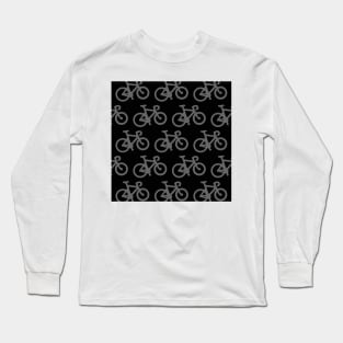 Black and Gray Bikes Pattern Long Sleeve T-Shirt